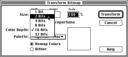 transform
bitmap dialog