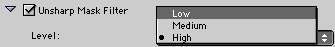 Unsharp Mask Filter controls expanded