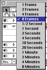 menu to adjust time scale