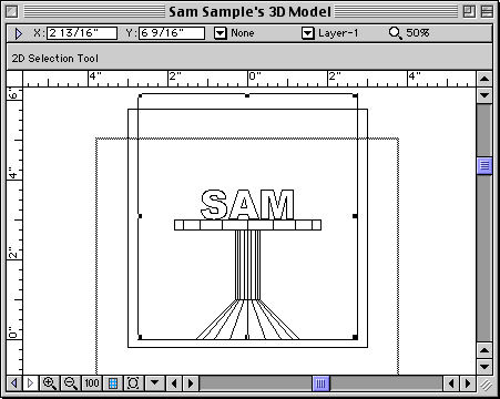 front view of the 2 boxes, the second extending past the first at the top, while the first box extends past the base of the pedestal at the bottom