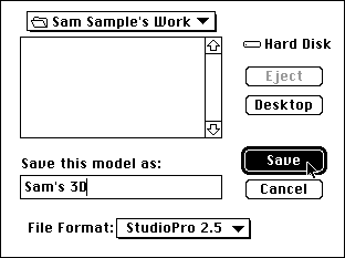 save as StudioPro file